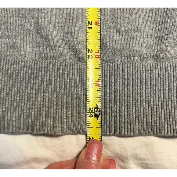 QUINCE Lightweight Cotton Cashmere Cardigan Sweater Set Gray Womens M Minimalist - Picture 14 of 16